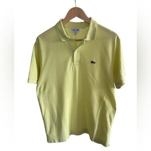 Lacoste Men's Classic Fit Cotton Polo in Yellow Preppy Polo Small Logo, Large